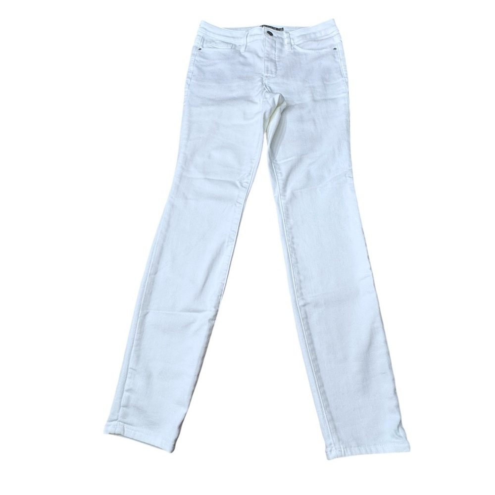 Athleta Sculptek Skinny Jeans White Pockets Mid Rise Zip Stretch Women’s Size 8